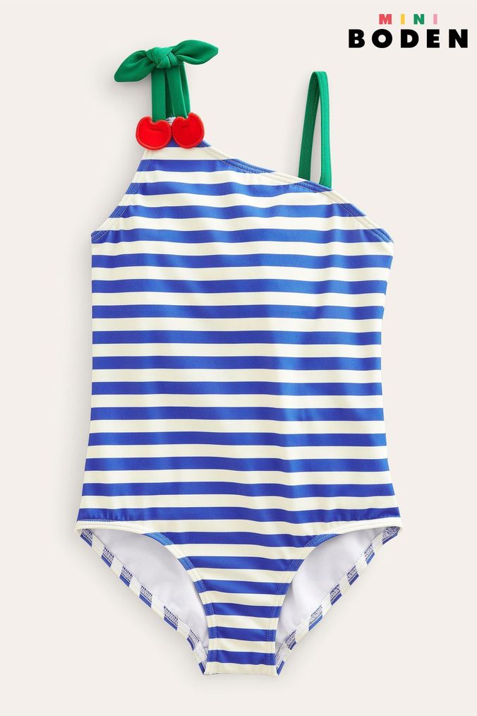 Boden Blue Cherry Strap Swimsuit (C13257) | £23 - £27