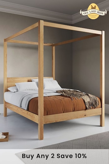 Get Laid Beds Honey Four Poster Classic Square Leg Bed (C13419) | £780 - £930