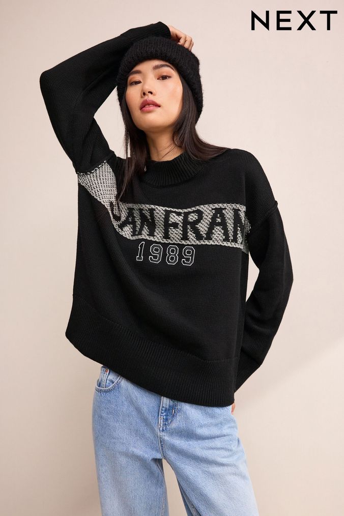 Black cotton store jumper womens