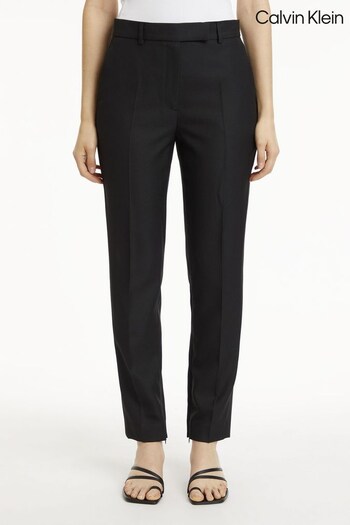 Calvin Klein Essential Slim Fit Tailored Black Trousers (C13517) | £200