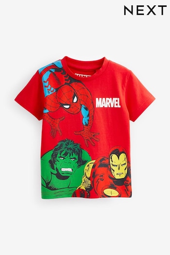 Red Marvel Character Short Sleeve License T-Shirt (9mths-8yrs) (C13540) | £10 - £12