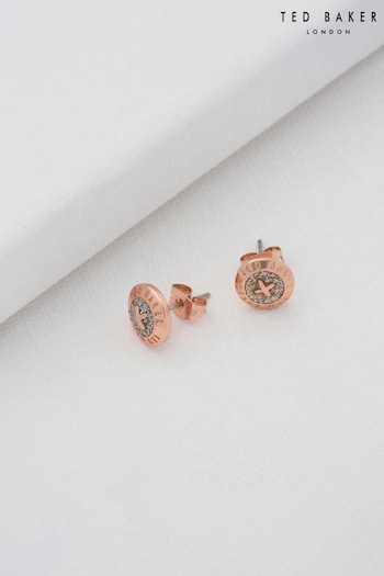 Ted Baker Rose Gold Tone Eisley Enamel Mini Button Stud Earrings (C13868) | £30