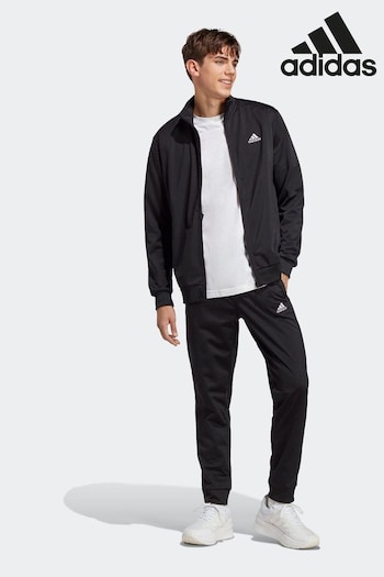 adidas Black Sportswear ontheblock Linear Logo Tricot Tracksuit (C14064) | £60