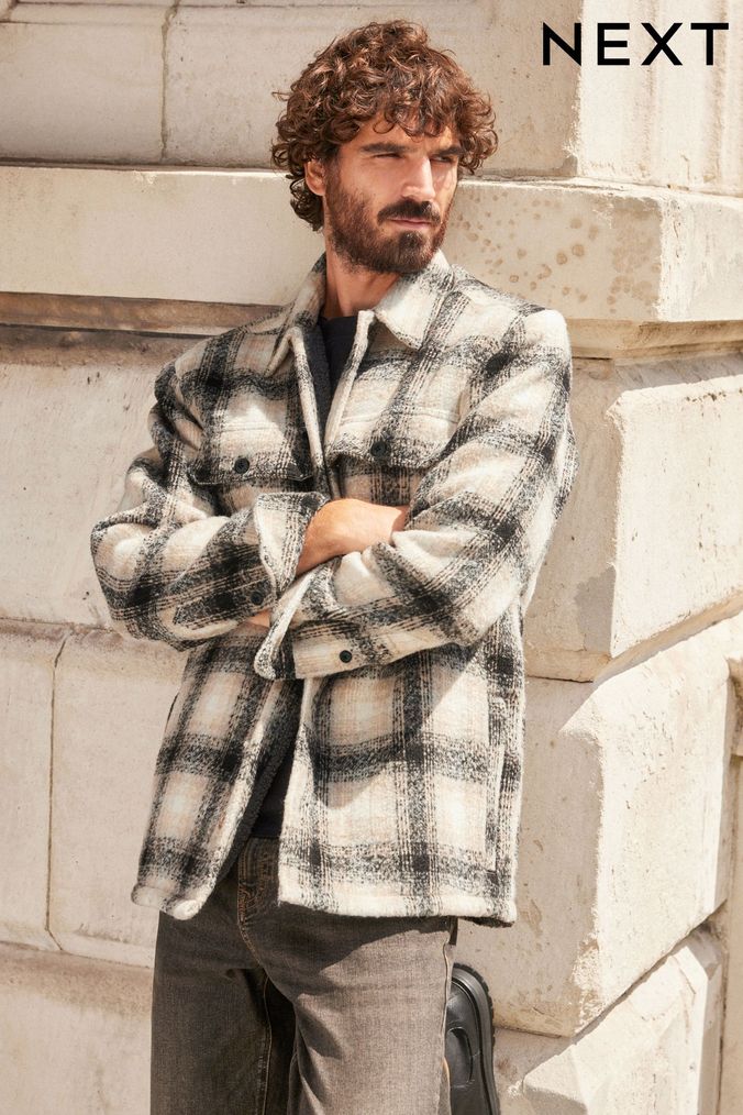 Mens plaid cheap jacket uk