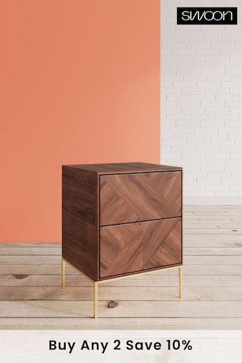 Swoon Brown Norrebro Bedside Table (C14169) | £269