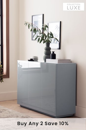 Grey Sloane Glass Collection Luxe Space Saving Large Sideboard (C14215) | £575