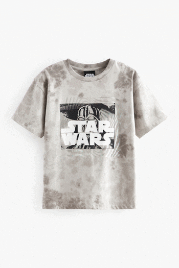 Grey Licensed Star Wars T-Shirt by JuzsportsShops (3-16yrs) (C14295) | £14 - £17