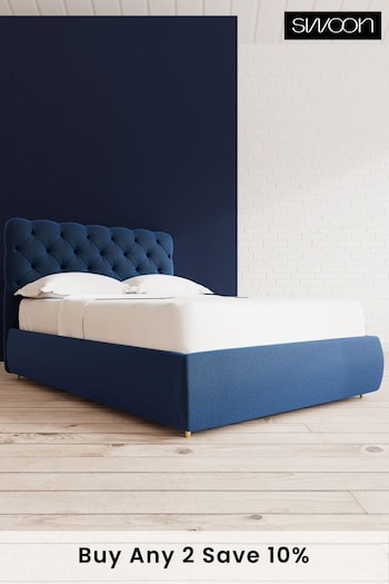 Swoon Soft Wool Midnight Blue Burbage Divan Bed (C14300) | £1,469 - £1,559