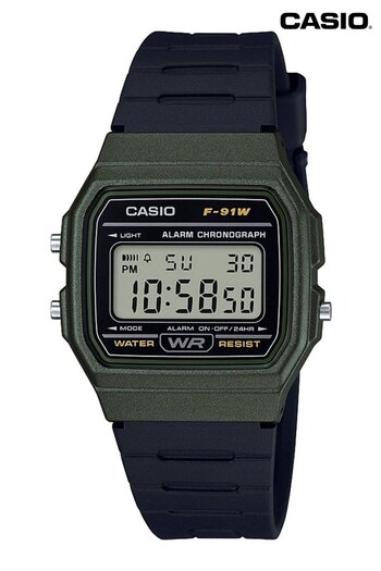 Casio 'Classic' Green, LCD and Black Plastic/Resin Quartz Chronograph Watch (C14694) | £28