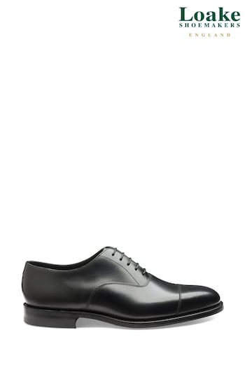 Loake Aldwych Black Toe Cap Oxford preston Shoes (C14716) | £280