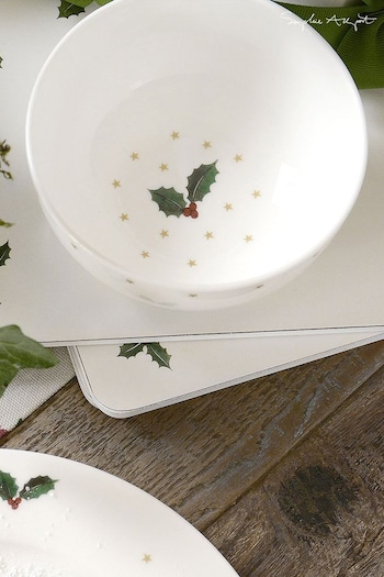 Sophie Allport White Christmas Holly & Berry Nibbles Bowl (C14733) | £13.50