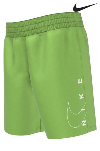 Nike Green Little Kids 5 Inch Volley Split Logo Swim Shorts (C14858) | £24