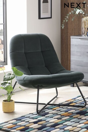 Soft Velvet Dark Grey Truman Retro Accent Chair (C15056) | £275