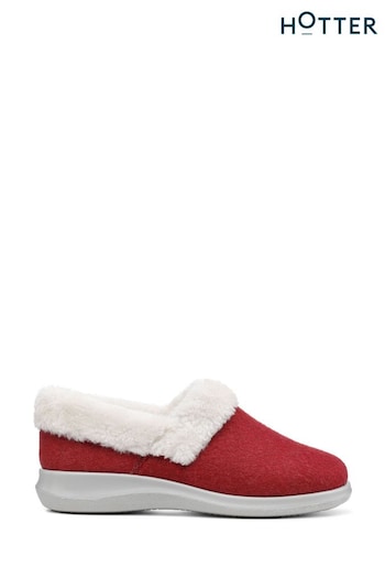 Hotter Red Snug Slip-On Slippers (C15078) | £69