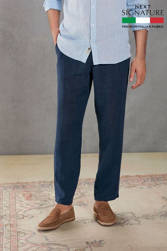 Buy Men s Linen Trousers Online Next UK