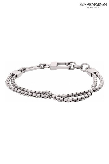 Emporio Armani Gents Silver Tone Jewellery Bracelet (C15304) | £115