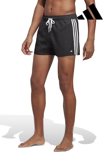 adidas Black Performance 3-Stripes CLX Very-Short-Length Swim Shorts (C15322) | £33