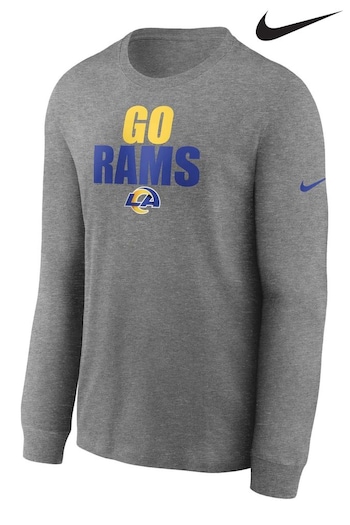 Nike Grey NFL Fanatics Los Angeles Rams Nike Hyper Local Long Sleeve T-Shirt (C15336) | £28