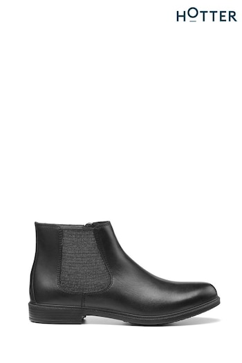 Hotter Tenby Wide Fit Black Zip-Fastening Boots (C15382) | £99