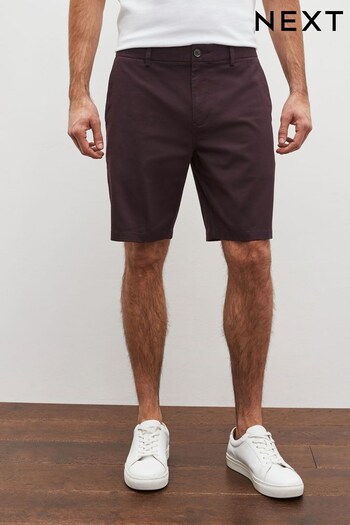 Burgundy Red Slim Stretch Chino Shorts (C15460) | £20