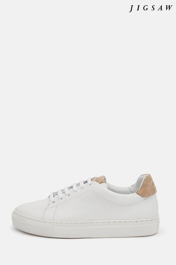 Jigsaw Miah White Leather Trainers (C15569) | £120