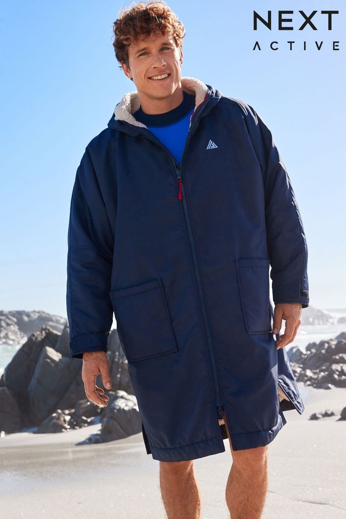 Mens fleece lined new arrivals coat with hood