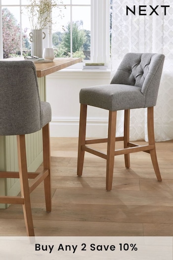 Chunky Weave Mid Grey Wolton Fixed Height Non Arm Bar Stool (C15609) | £185