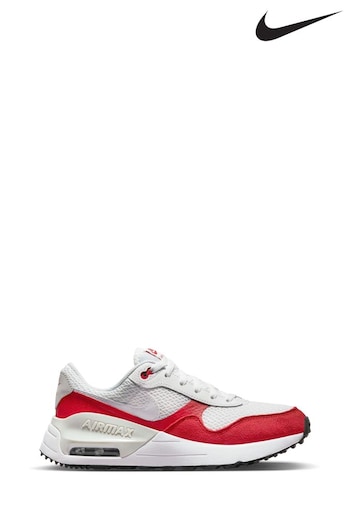 Nike White/Red Air Max SYSTM Youth Trainers (C15631) | £60