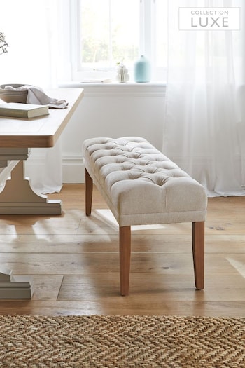 Tweedy Plain Light Natural Wolton Collection Luxe Dining Bench (C15756) | £199