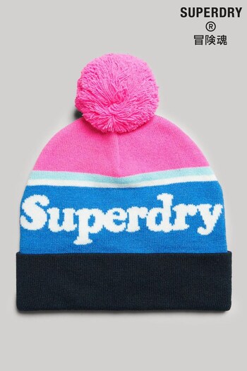 Superdry red Essential Logo Bobble hat (C15759) | £20