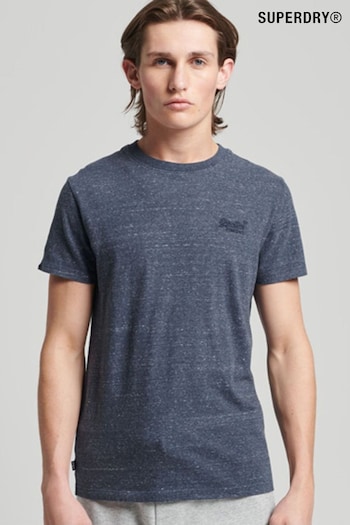 Superdry Deep Blue Heather Organic Cotton Vintage Embroidered T-Shirt (C16340) | £20