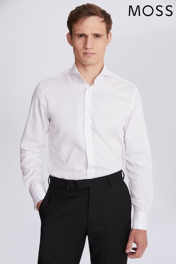 MOSS Tailored Fit Sky Double Cuff Non-Iron Twill Shirt (C16342) | £50