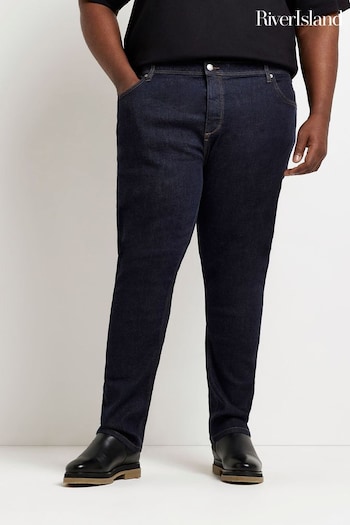River Island Big & Tall Blue Slim Print Jeans (C16552) | £39