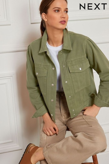 Khaki Green Twill Button Through Jacket (C16567) | £35