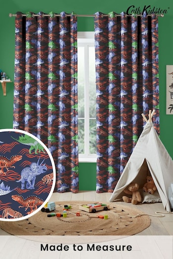 Cath Kidston Navy Blue Kids Dinosaur Made To Measure Curtains (C16814) | £82