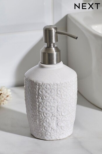 White Tile Geo Soap Dispenser (C18146) | £12