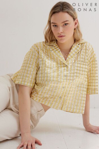 Oliver Bonas Yellow Striped Boxy Shirt (C18170) | £55