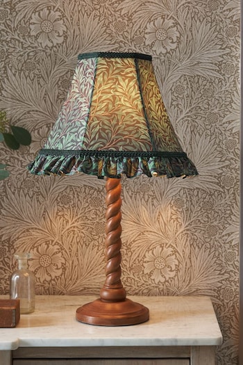Morris & Co Green Willow Boughs Ruffle Table Lamp (C18294) | £95