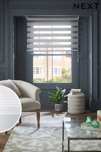 Grey Ready Made Woven Day And Night Zebra Roller Blinds (C18421) | £26 - £36