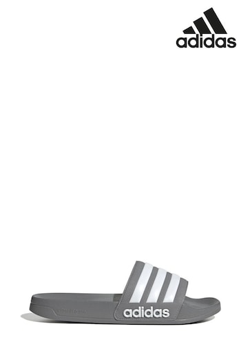 adidas Grey Sportswear Adilette Shower Sliders (C18436) | £25
