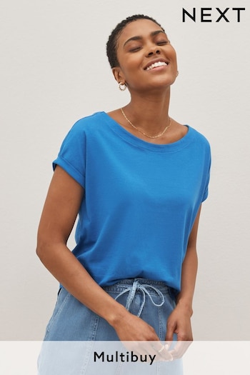 Blue Bright Round Neck Cap Sleeve T-Shirt (C18551) | £7.50