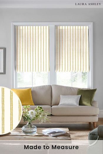 Laura Ashley Yellow Candy Stripe Made To Measure Roman Blinds (C18605) | £84