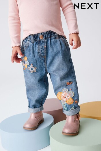 Blue Flower Character Jeans (3mths-7yrs) (C18865) | £15 - £17