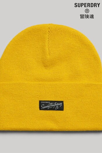 Superdry mustard yellow Essential Logo Bobble hat (C19086) | £18
