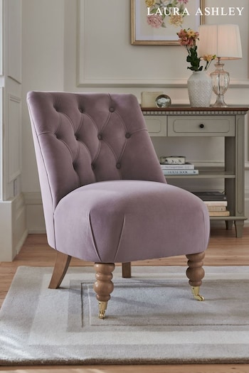 Laura Ashley Annaly Velvet Dark Blush Normanton Chair (C19119) | £275