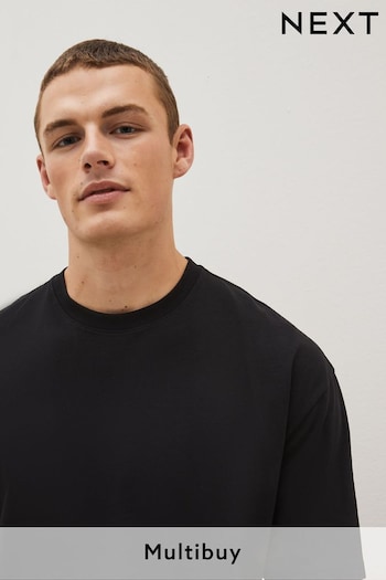 Black Relaxed Essential Crew Neck T-Shirt (C19128) | £9