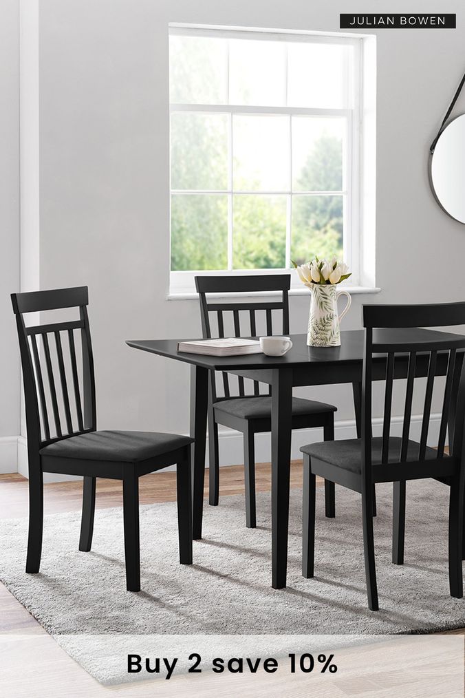Black square extendable dining table sale