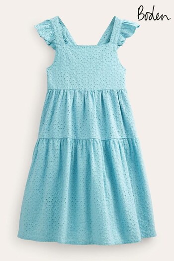 Boden Blue All-Over Broderie Dress (C19402) | £42 - £48