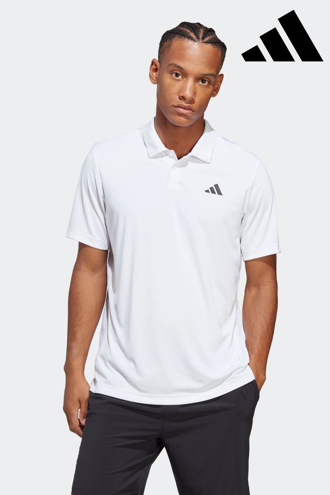 adidas White Performance Club Tennis Polo Shirt (C19445) | £35 - £38