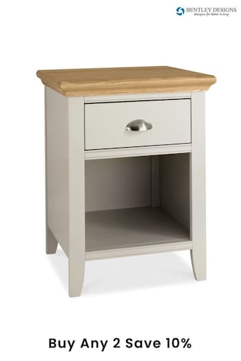 Bentley Designs Grey/Oak Hampstead 1 Drawer Bedside Table (C19613) | £200